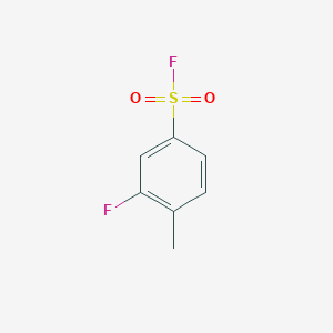 molecular formula C7H6F2O2S B15265307 3-Fluoro-4-methylbenzene-1-sulfonyl fluoride 