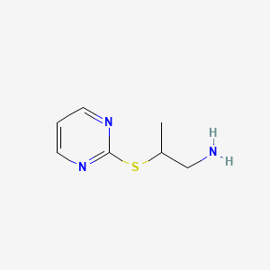 molecular formula C7H11N3S B15265312 2-(Pyrimidin-2-ylthio)propan-1-amine 