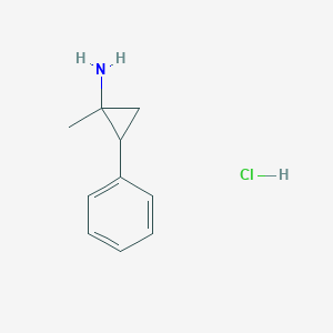 molecular formula C10H14ClN B15265320 1-Methyl-2-phenylcyclopropan-1-amine hydrochloride 