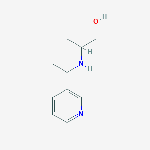 molecular formula C10H16N2O B15265331 2-{[1-(Pyridin-3-yl)ethyl]amino}propan-1-ol 
