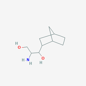 molecular formula C10H19NO2 B15265342 2-Amino-1-{bicyclo[2.2.1]heptan-2-yl}propane-1,3-diol 