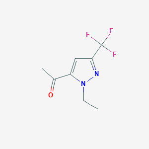 molecular formula C8H9F3N2O B15265366 1-[1-Ethyl-3-(trifluoromethyl)-1H-pyrazol-5-yl]ethan-1-one 