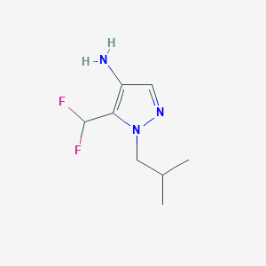 molecular formula C8H13F2N3 B15265371 5-(difluoromethyl)-1-(2-methylpropyl)-1H-pyrazol-4-amine 