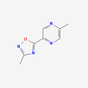molecular formula C8H8N4O B15265383 2-Methyl-5-(3-methyl-1,2,4-oxadiazol-5-yl)pyrazine 