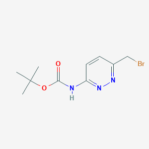 molecular formula C10H14BrN3O2 B15265406 tert-Butyl N-[6-(bromomethyl)pyridazin-3-yl]carbamate 