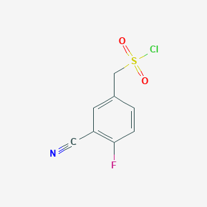 molecular formula C8H5ClFNO2S B15265411 (3-Cyano-4-fluorophenyl)methanesulfonyl chloride 