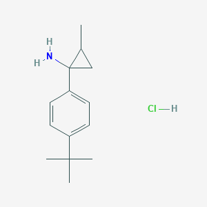 molecular formula C14H22ClN B15265413 1-(4-tert-Butylphenyl)-2-methylcyclopropan-1-amine hydrochloride 