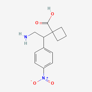 molecular formula C13H16N2O4 B15265429 1-[2-Amino-1-(4-nitrophenyl)ethyl]cyclobutane-1-carboxylic acid 