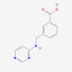 molecular formula C12H11N3O2 B1526543 3-{[(Pyrimidin-4-yl)amino]methyl}benzoic acid CAS No. 1291584-22-9