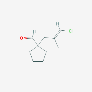molecular formula C10H15ClO B15265462 1-(3-Chloro-2-methylprop-2-en-1-yl)cyclopentane-1-carbaldehyde 