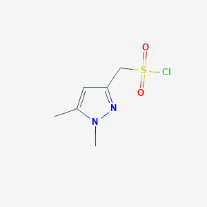 molecular formula C6H9ClN2O2S B15265477 (1,5-Dimethyl-1H-pyrazol-3-yl)methanesulfonyl chloride 