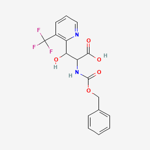 molecular formula C17H15F3N2O5 B15265506 2-{[(Benzyloxy)carbonyl]amino}-3-hydroxy-3-[3-(trifluoromethyl)pyridin-2-yl]propanoic acid 