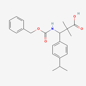 molecular formula C22H27NO4 B15265561 3-{[(Benzyloxy)carbonyl]amino}-2,2-dimethyl-3-[4-(propan-2-yl)phenyl]propanoic acid 