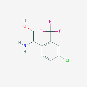 molecular formula C9H9ClF3NO B15265568 2-Amino-2-[4-chloro-2-(trifluoromethyl)phenyl]ethan-1-ol 