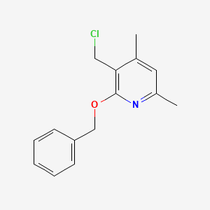 molecular formula C15H16ClNO B1526557 2-(Benzyloxy)-3-(chloromethyl)-4,6-dimethylpyridine CAS No. 1303445-99-9