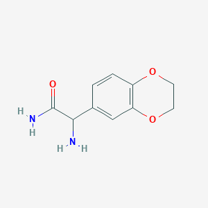molecular formula C10H12N2O3 B15265583 2-Amino-2-(2,3-dihydro-1,4-benzodioxin-6-yl)acetamide 