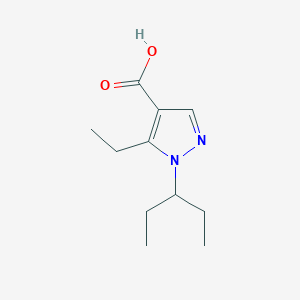 molecular formula C11H18N2O2 B1526559 5-ethyl-1-(pentan-3-yl)-1H-pyrazole-4-carboxylic acid CAS No. 1249165-87-4