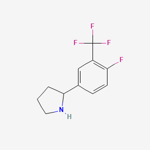 molecular formula C11H11F4N B15265594 2-[4-Fluoro-3-(trifluoromethyl)phenyl]pyrrolidine 