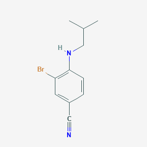 molecular formula C11H13BrN2 B15265612 3-Bromo-4-[(2-methylpropyl)amino]benzonitrile 