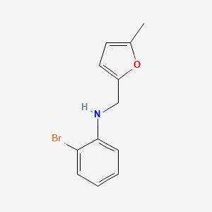 molecular formula C12H12BrNO B15265616 2-Bromo-N-[(5-methylfuran-2-YL)methyl]aniline 