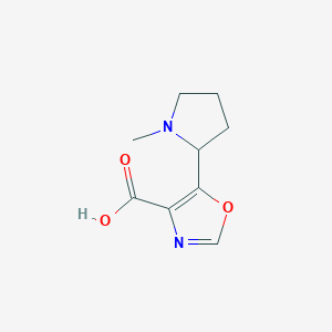 molecular formula C9H12N2O3 B15265666 5-(1-Methylpyrrolidin-2-yl)-1,3-oxazole-4-carboxylic acid 