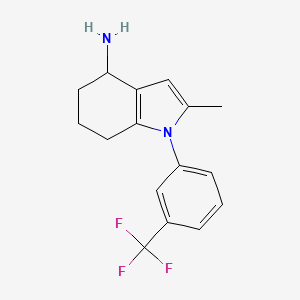 molecular formula C16H17F3N2 B15265672 2-methyl-1-[3-(trifluoromethyl)phenyl]-4,5,6,7-tetrahydro-1H-indol-4-amine 