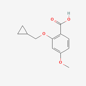 molecular formula C12H14O4 B1526568 2-(环丙基甲氧基)-4-甲氧基苯甲酸 CAS No. 1249221-05-3