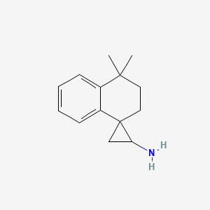 molecular formula C14H19N B15265697 4',4'-Dimethyl-3',4'-dihydro-2'H-spiro[cyclopropane-1,1'-naphthalene]-2-amine 