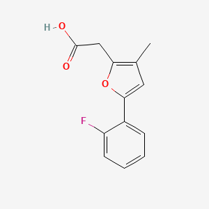 molecular formula C13H11FO3 B15265704 2-[5-(2-Fluorophenyl)-3-methylfuran-2-yl]acetic acid 