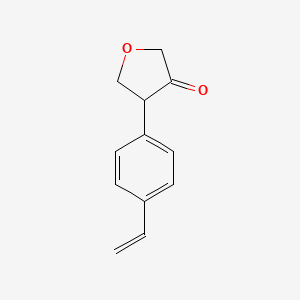 molecular formula C12H12O2 B15265717 4-(4-Ethenylphenyl)oxolan-3-one 