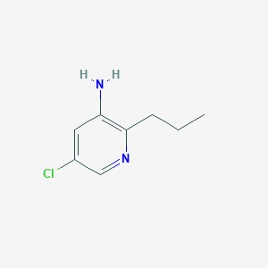 molecular formula C8H11ClN2 B15265722 5-Chloro-2-propylpyridin-3-amine 