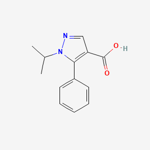 molecular formula C13H14N2O2 B1526573 5-phenyl-1-(propan-2-yl)-1H-pyrazole-4-carboxylic acid CAS No. 1308236-66-9
