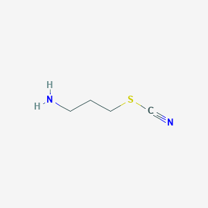 molecular formula C4H8N2S B15265737 [(3-Aminopropyl)sulfanyl]carbonitrile 