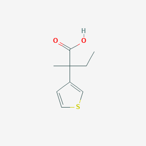 molecular formula C9H12O2S B15265746 2-Methyl-2-(thiophen-3-yl)butanoic acid 