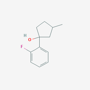 molecular formula C12H15FO B15265769 1-(2-Fluorophenyl)-3-methylcyclopentan-1-ol 