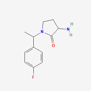 molecular formula C12H15FN2O B1526577 3-Amino-1-[1-(4-fluorophenyl)ethyl]pyrrolidin-2-one CAS No. 1250067-83-4