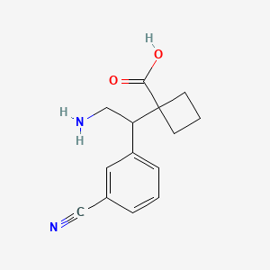 molecular formula C14H16N2O2 B15265775 1-[2-Amino-1-(3-cyanophenyl)ethyl]cyclobutane-1-carboxylic acid 