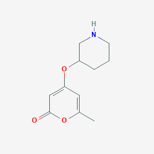 molecular formula C11H15NO3 B15265782 6-Methyl-4-(piperidin-3-yloxy)-2H-pyran-2-one 