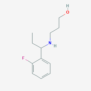 molecular formula C12H18FNO B15265805 3-{[1-(2-Fluorophenyl)propyl]amino}propan-1-ol 