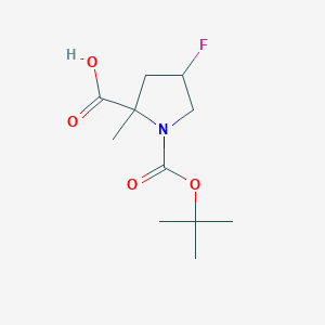 molecular formula C11H18FNO4 B15265824 1-[(tert-Butoxy)carbonyl]-4-fluoro-2-methylpyrrolidine-2-carboxylic acid 