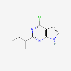 molecular formula C10H12ClN3 B15265828 2-(Butan-2-yl)-4-chloro-7H-pyrrolo[2,3-d]pyrimidine 
