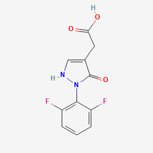 molecular formula C11H8F2N2O3 B15265832 2-[2-(2,6-Difluorophenyl)-3-oxo-2,3-dihydro-1H-pyrazol-4-yl]acetic acid 