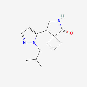 molecular formula C14H21N3O B15265849 8-[1-(2-Methylpropyl)-1H-pyrazol-5-yl]-6-azaspiro[3.4]octan-5-one 