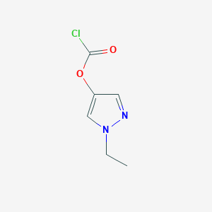 molecular formula C6H7ClN2O2 B15265893 1-ethyl-1H-pyrazol-4-yl chloroformate 