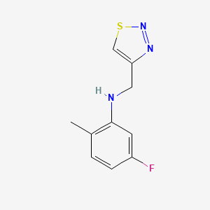 molecular formula C10H10FN3S B15265904 5-Fluoro-2-methyl-N-(1,2,3-thiadiazol-4-ylmethyl)aniline 