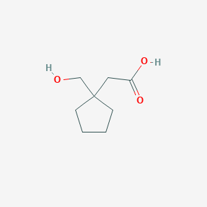molecular formula C8H14O3 B15265915 2-[1-(Hydroxymethyl)cyclopentyl]acetic acid 