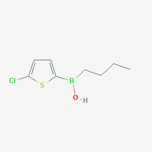 molecular formula C8H12BClOS B15265937 Butyl(5-chlorothiophen-2-YL)borinic acid 