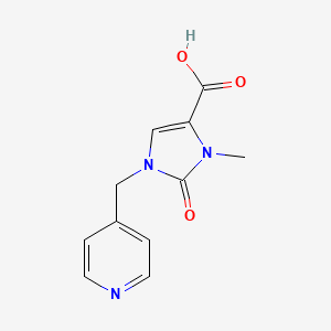 molecular formula C11H11N3O3 B15265984 3-Methyl-2-oxo-1-[(pyridin-4-yl)methyl]-2,3-dihydro-1H-imidazole-4-carboxylic acid 