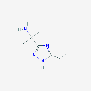 molecular formula C7H14N4 B15266008 2-(5-ethyl-1H-1,2,4-triazol-3-yl)propan-2-amine 