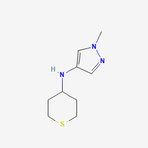 molecular formula C9H15N3S B15266046 1-methyl-N-(thian-4-yl)-1H-pyrazol-4-amine 